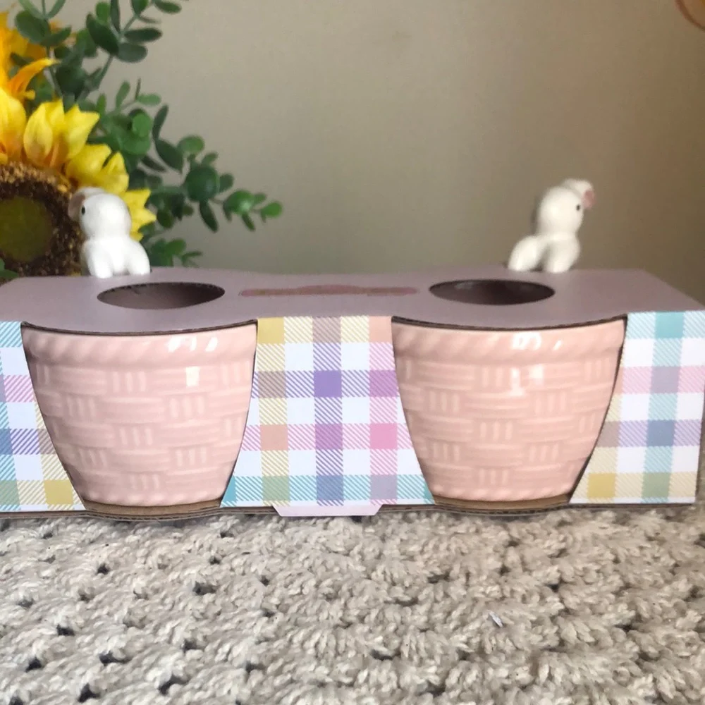 The Bakeshop Pink Ceramic EASTER Ramekins